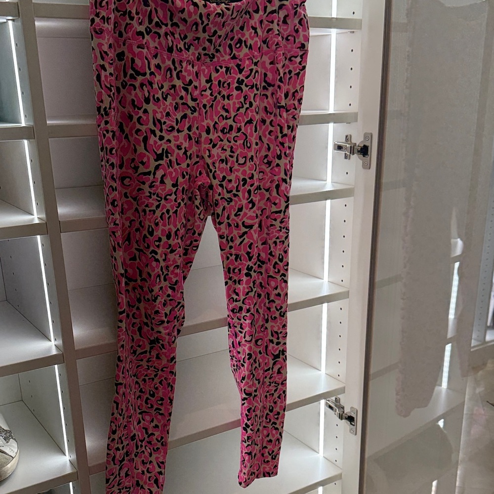 Lilly Pulitzer Luxletic Pink and Black Leggings